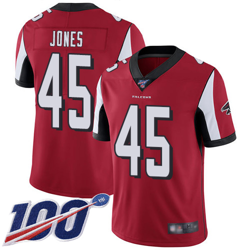 Atlanta Falcons Limited Red Men Deion Jones Home Jersey NFL Football #45 100th Season Vapor Untouchable